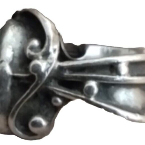 Mexican Tear Drop Turquose Silver Sadle Ring Size 7 Vintage Tr1 - Picture 3 of 5